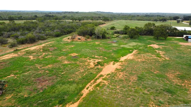 a view of a city with lush green forest