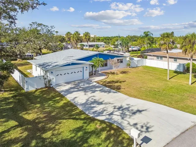 a view of a swimming pool with an ocean view