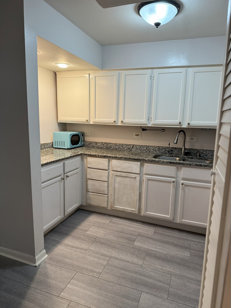 6027 103rd Street, Unit 1A Chicago Ridge, IL 60415 - Photo 11 of 22 a kitchen with a sink cabinets and window