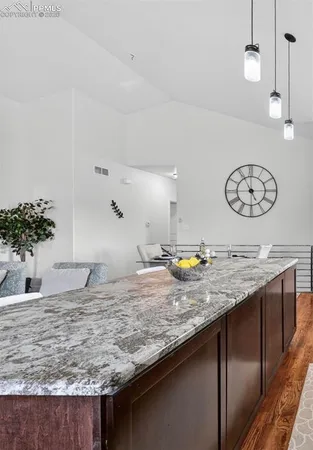 a view of a kitchen island
