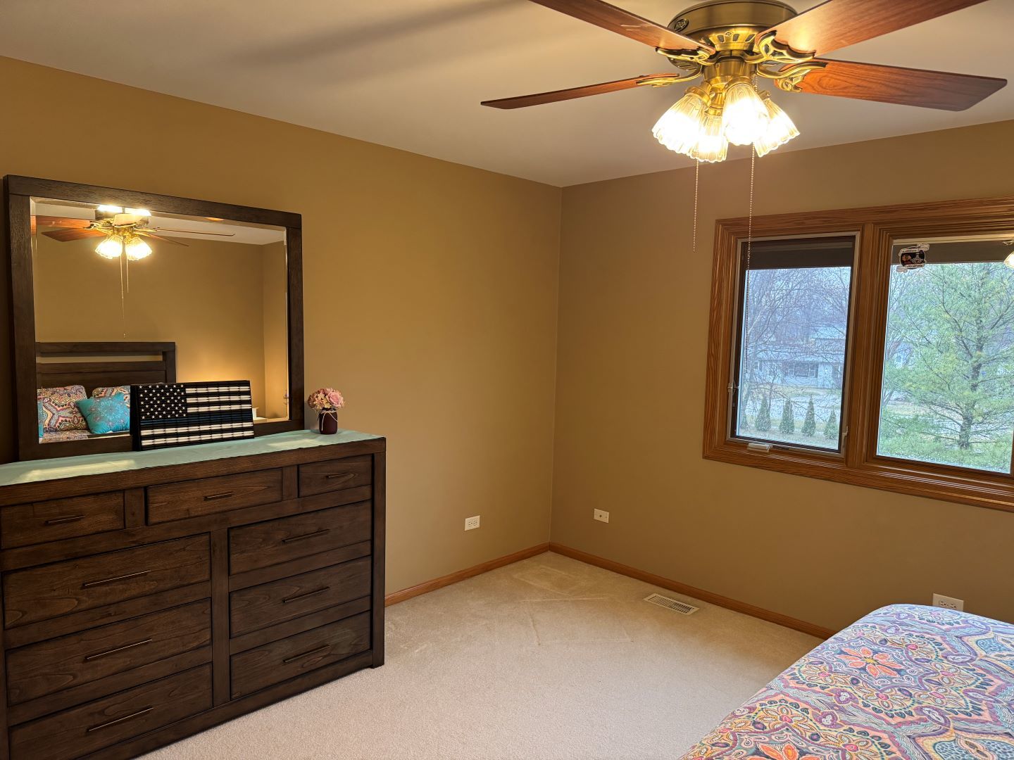 1397 O'Connell Circle New Lenox, IL 60451 - Photo 16 of 23 a bedroom with a bed and a chandelier fan