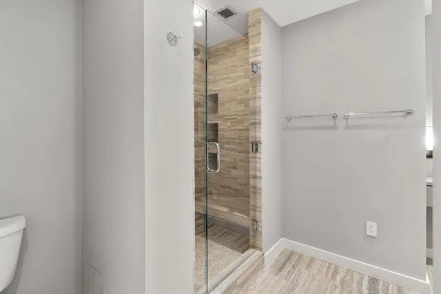 a bathroom with a shower
