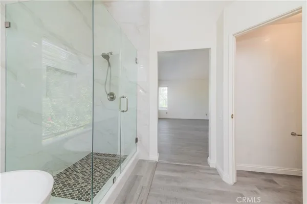 a bathroom with a shower