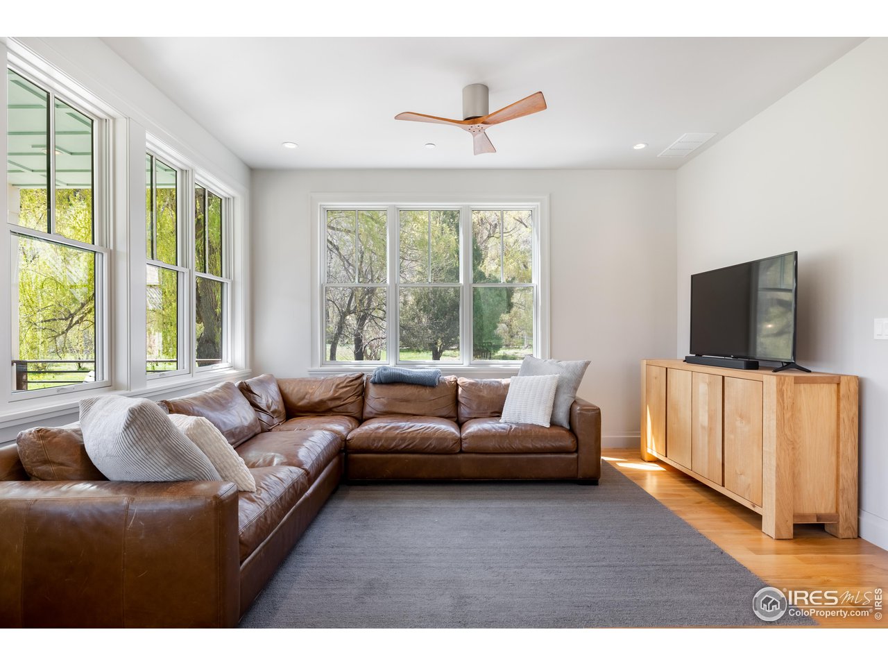 354 Apple Valley Road Lyons, CO 80540 - Photo 13 of 40 a living room with furniture and a flat screen tv