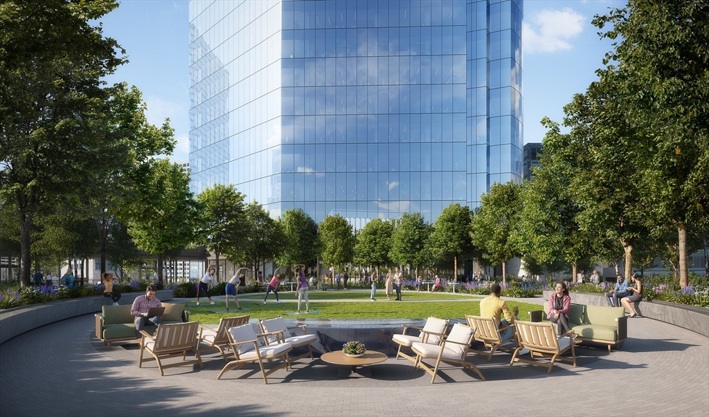 682 Atlantic Avenue, Unit 38F Boston, MA 02111 - Photo 6 of 11 a view of a lake with couches and a fire pit