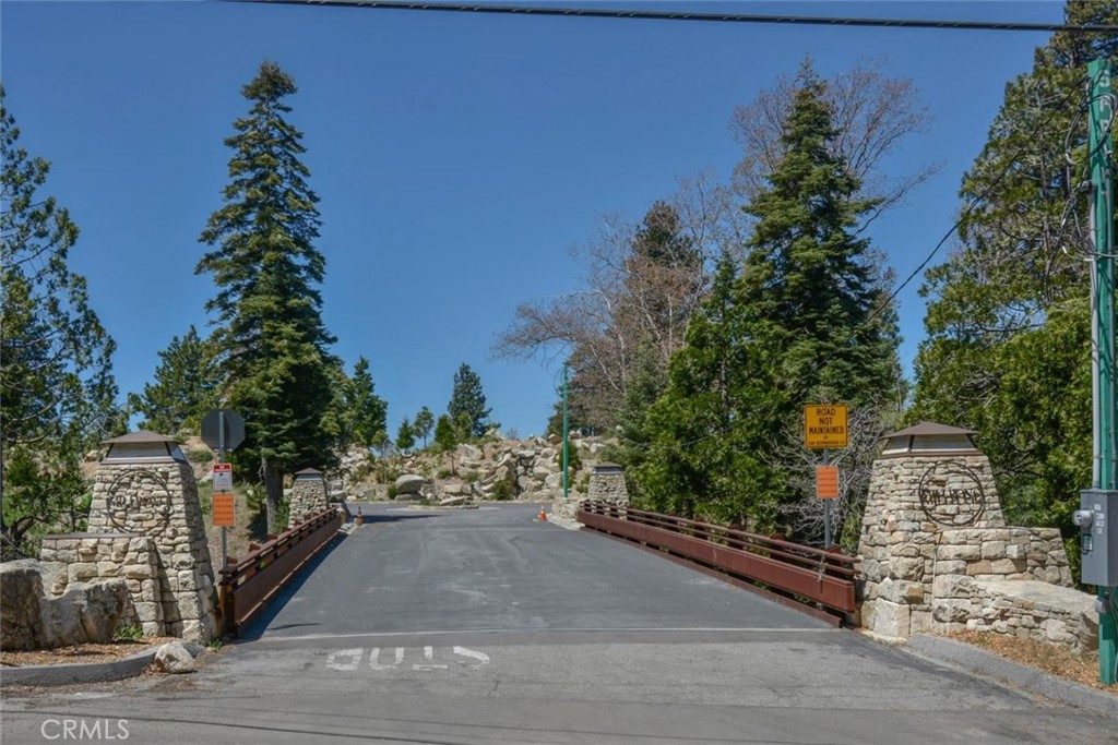 284 Hidden Forest Road Lake Arrowhead, CA 92352 - Photo 1 of 8 a view of a yard and a pathway of a house