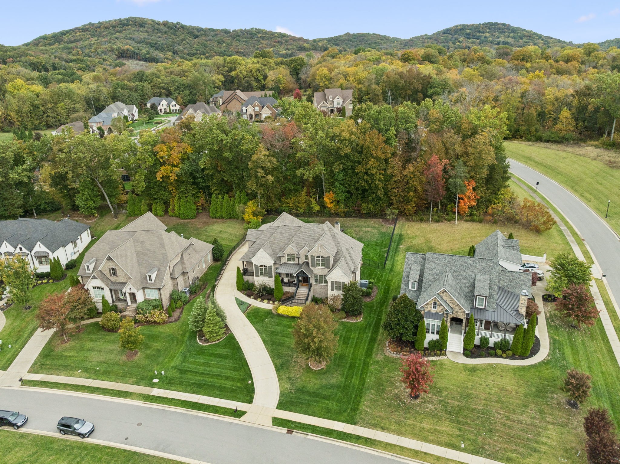 1741 Ravello Way Brentwood, TN 37027 - Photo 71 of 80 an aerial view of a house with a garden and mountains