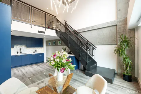 a view of furniture in wooden floor