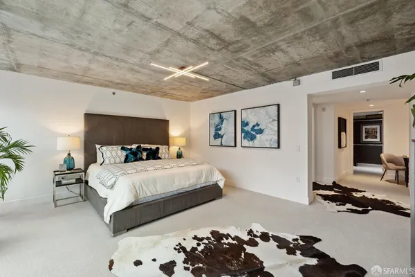 a workspace with furniture and window