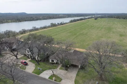 a view of a lake with a mountain in the background