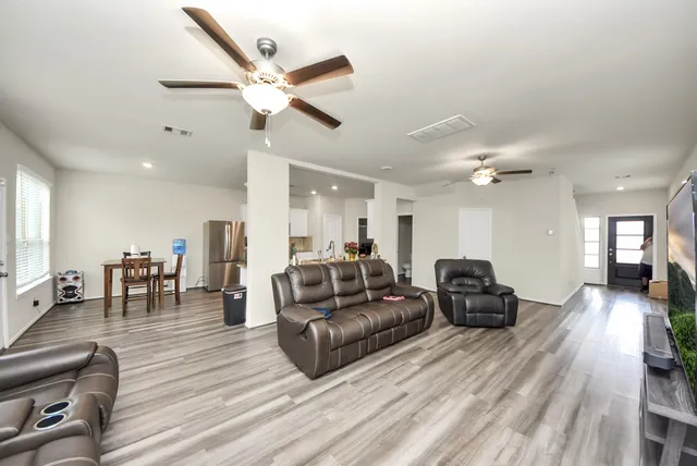 a living room with furniture