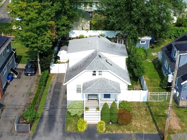 an aerial view of a house
