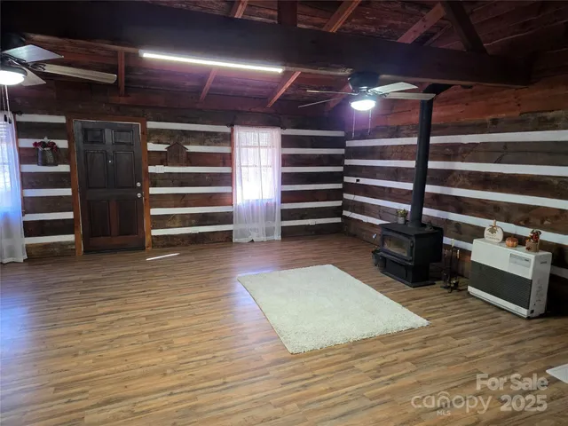 a room with lots of wooden furniture