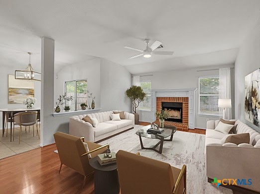 Living Room Virtually Staged open to dining area