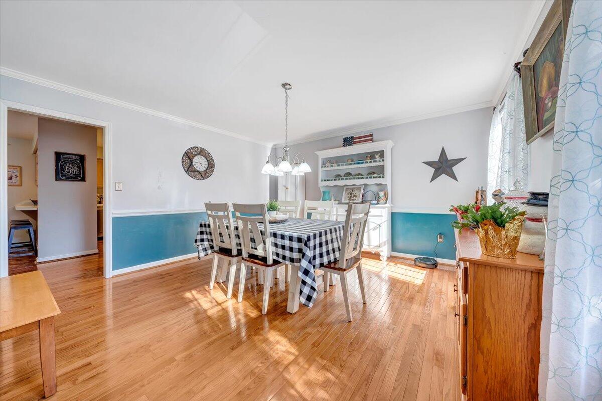6128 Buckland Mill Road Roanoke, VA 24019 - Photo 21 of 37 a dining room with furniture potted plants and wooden floor