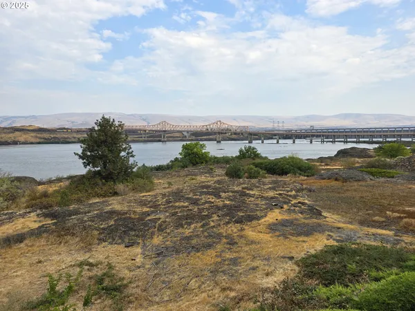 a view of a lake with a city