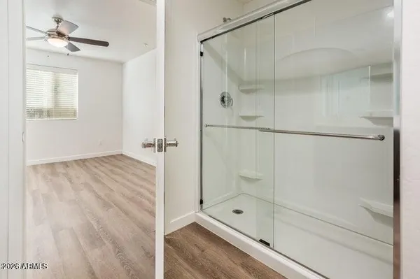a bathroom with a shower
