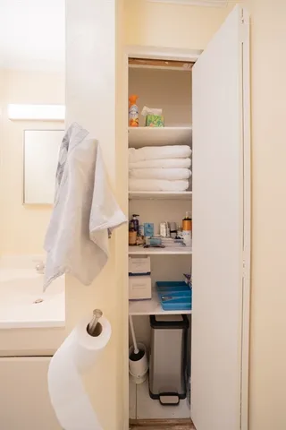 a bathroom with a bathtub and a sink