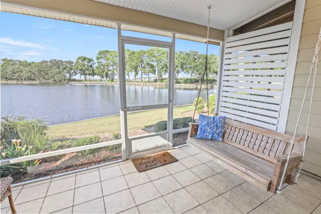 a view of a room with a large window