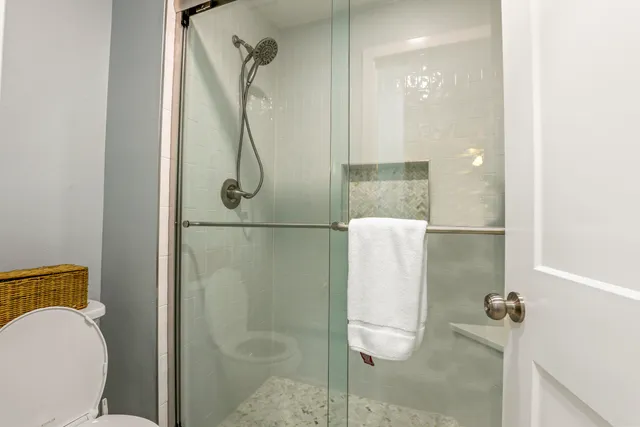 a bathroom with a shower