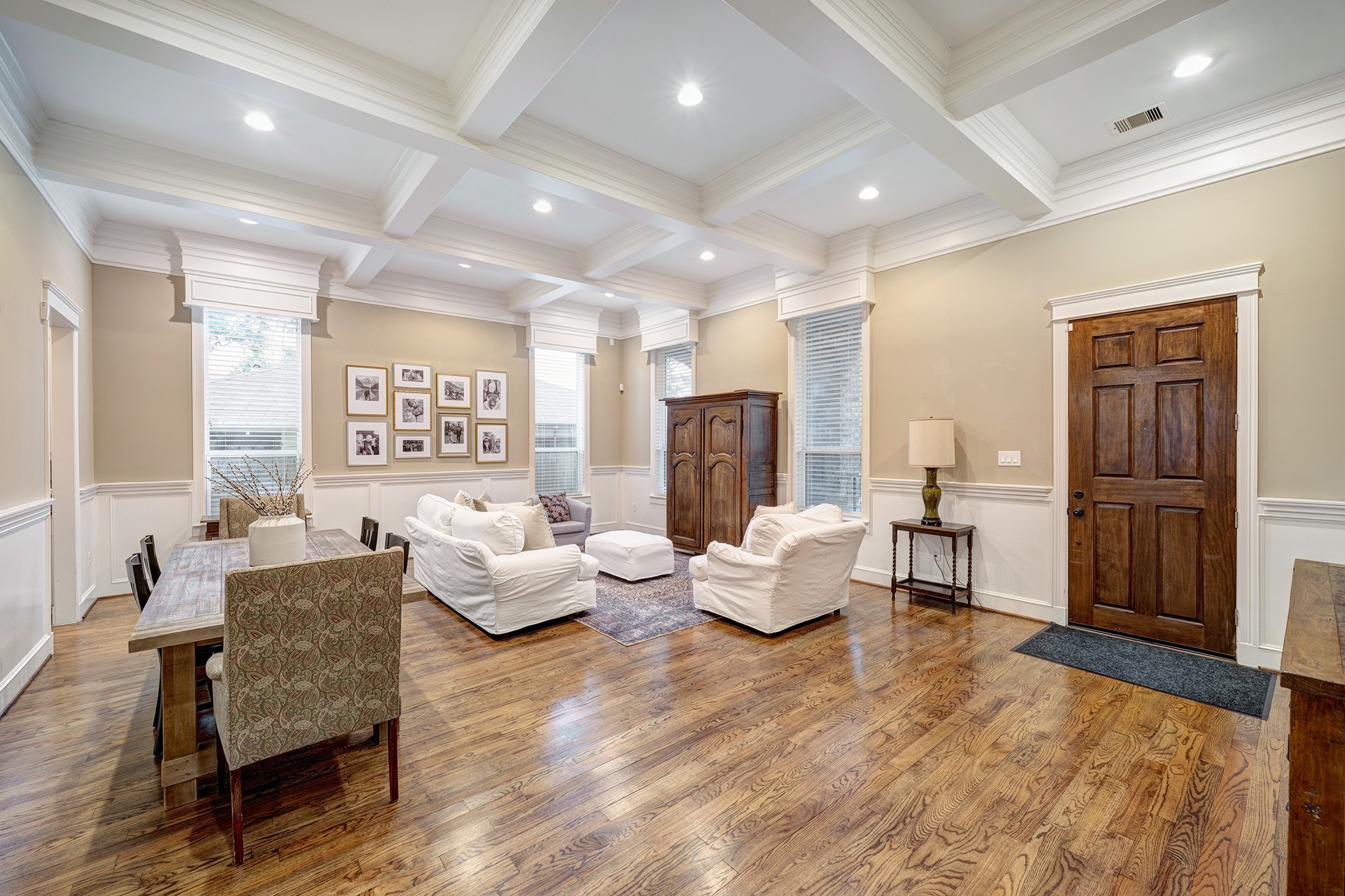 1010 Nicholson Street Houston, TX 77008 - Photo 3 of 28 a living room with fireplace furniture and a wooden floor