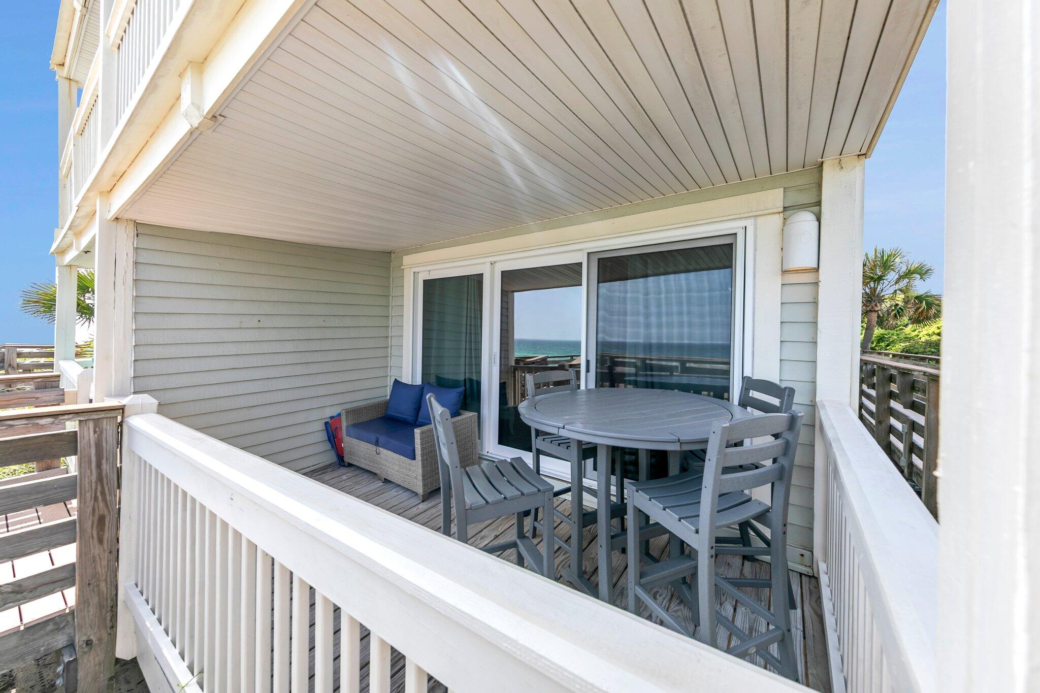 8294 East County Highway 30A, Unit 1 Inlet Beach, FL 32461 - Photo 28 of 45 a balcony view with a seating space