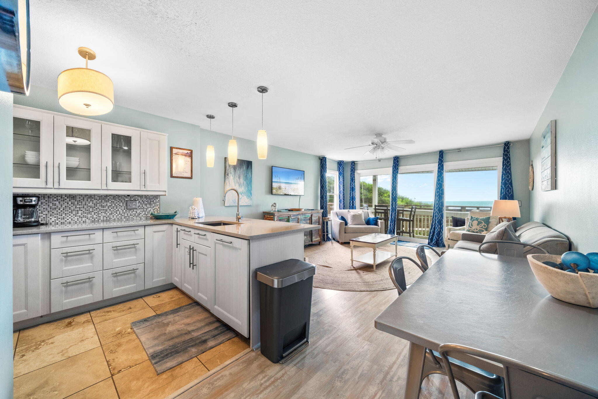 8294 East County Highway 30A, Unit 1 Inlet Beach, FL 32461 - Photo 7 of 45 a large kitchen with lots of counter top space and stainless steel appliances