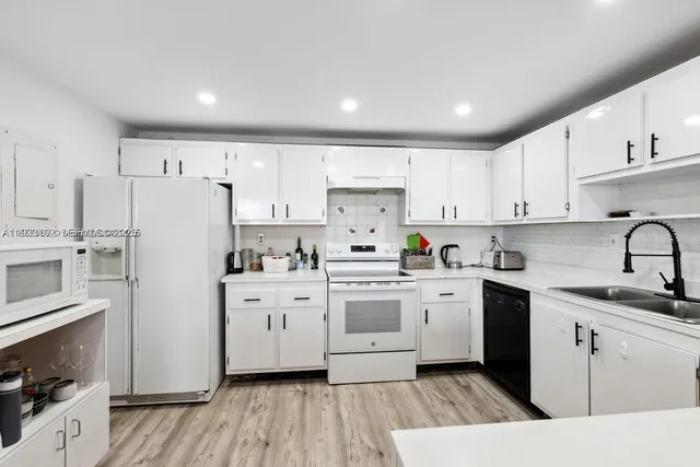 a storage room with wooden door