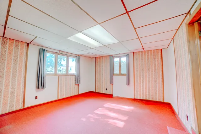 a view of a room with a swimming pool