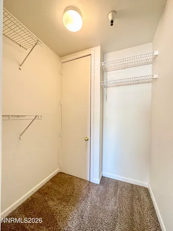 a view of small space with empty racks