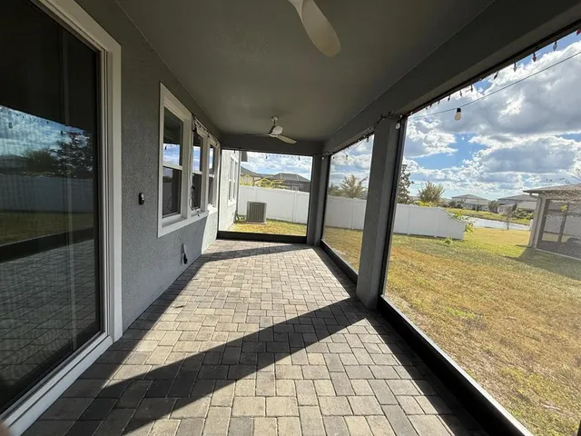 a view of balcony with workspace