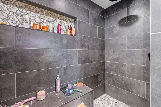 a bathroom with a shower