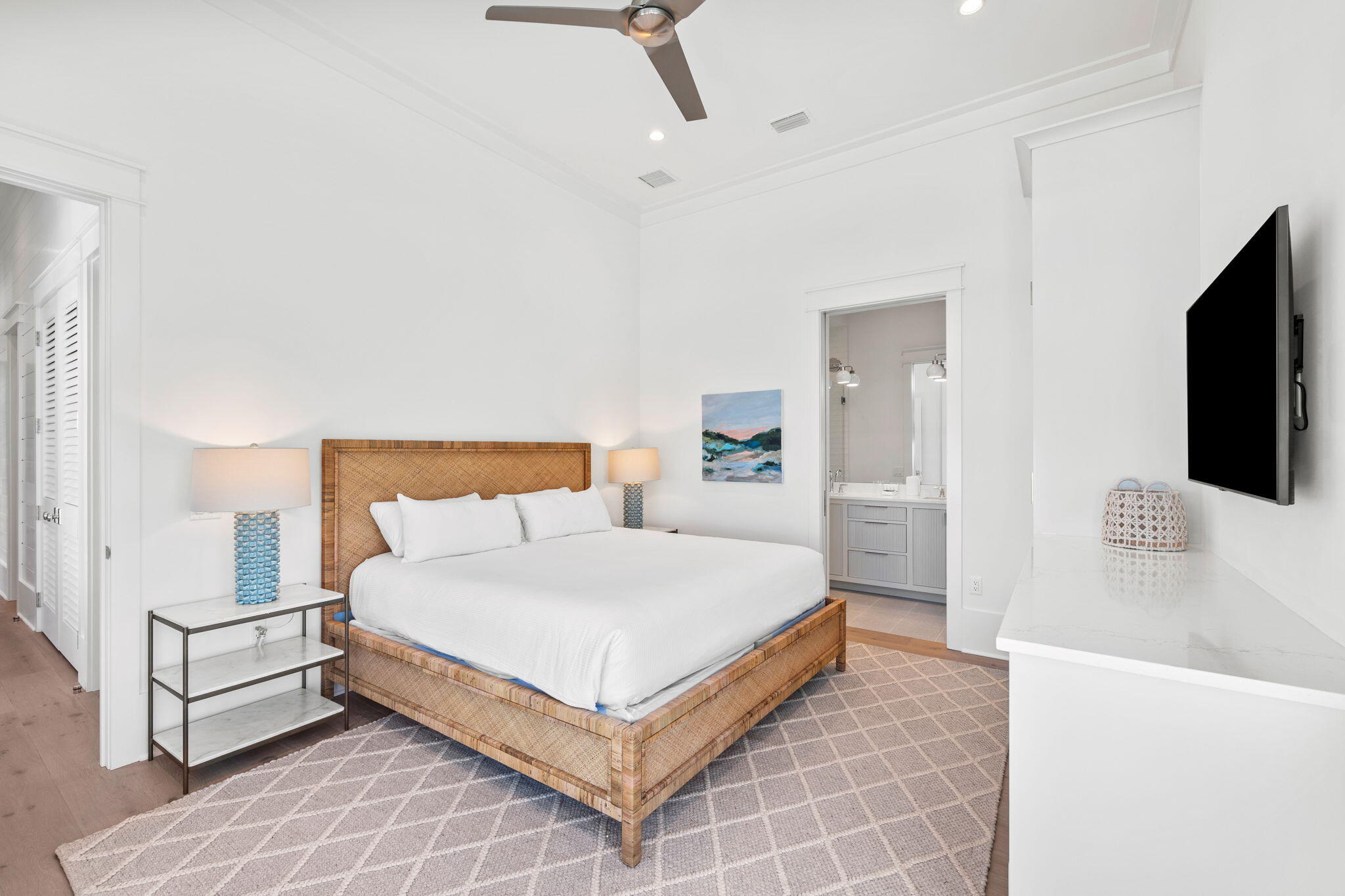 8103 East County Highway 30A Inlet Beach, FL 32461 - Photo 36 of 86 a bedroom with a bed and a flat screen tv