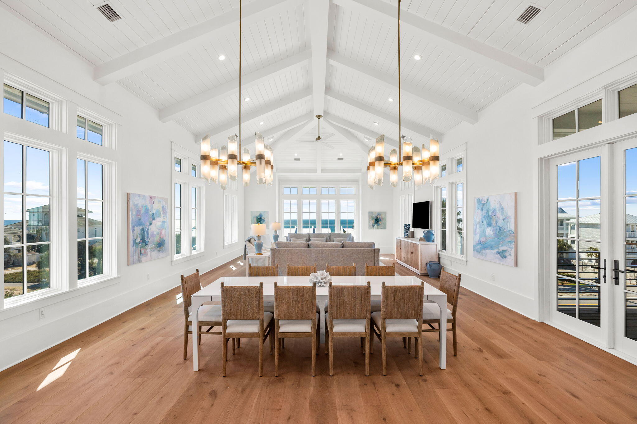 8103 East County Highway 30A Inlet Beach, FL 32461 - Photo 69 of 86 a view of a dining room with furniture window and wooden floor