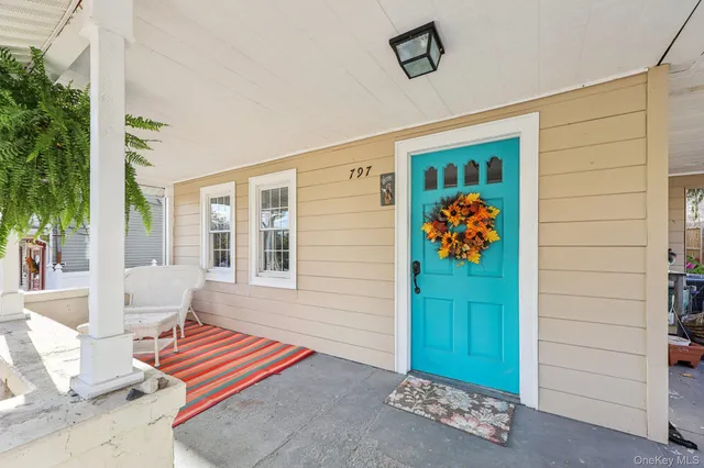 a front view of a house with outdoor space