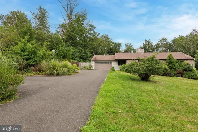 a view of a garden with a building in the background