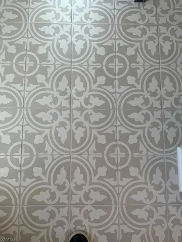 a bathroom with a shower curtain