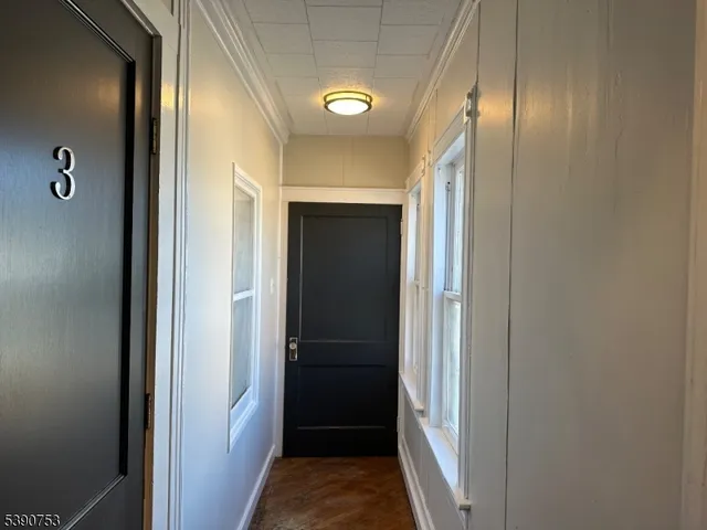 a view of a hallway with a elevator