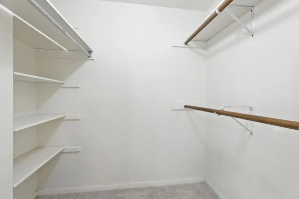 a view of small space with racks on the wall