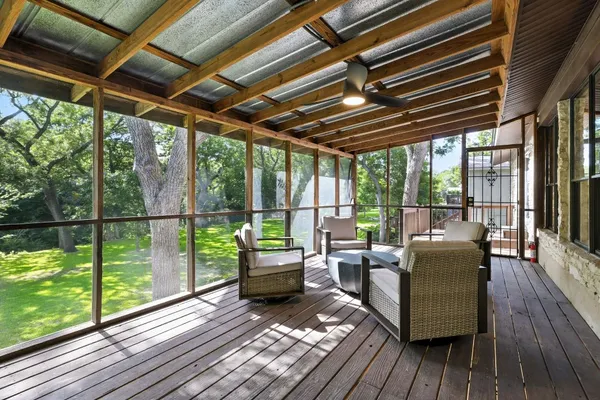 a living room with hardwood floor