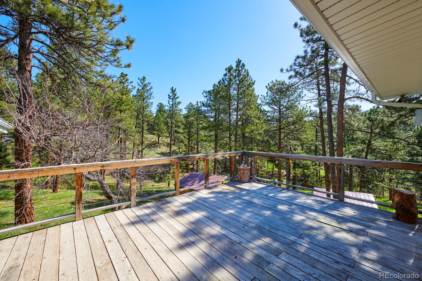 347 East Kelly Road Boulder, CO 80302 - Photo 21 of 29 a view of balcony with wooden floor and trees