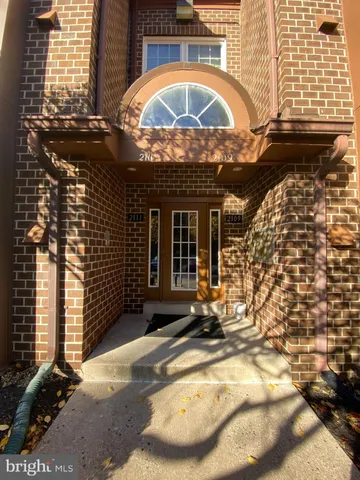 a view of a building with a door front of house