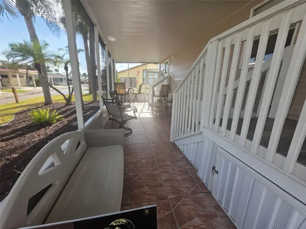 a view of balcony with couch