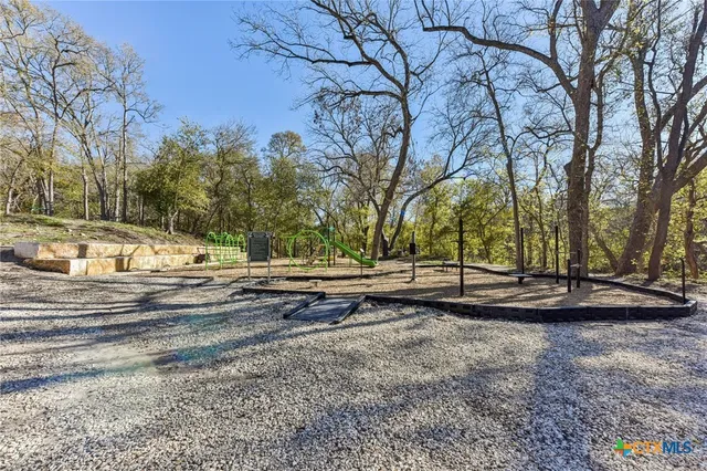 a view of a park with slides