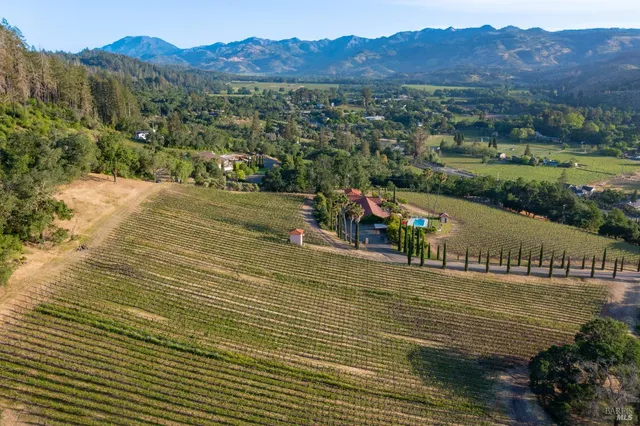 a view of a lake with a mountain