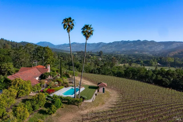 a view of a lake with a mountain in the background
