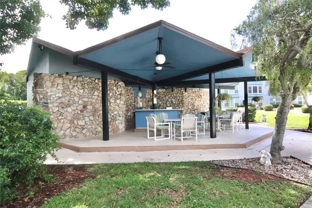 a outdoor view with a sitting space