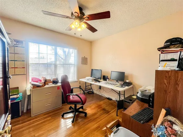 a workspace with furniture