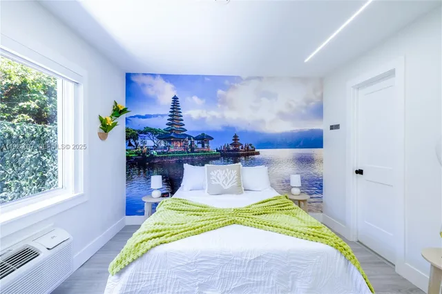 a outdoor living space with furniture and a ceiling fan