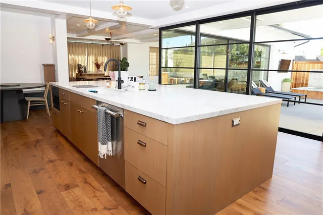 a room with sink attached with living room